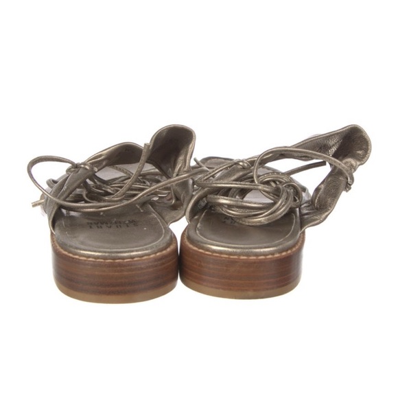 Stuart Weitzman Metallic Wrap Sandals - Picture 4 of 5